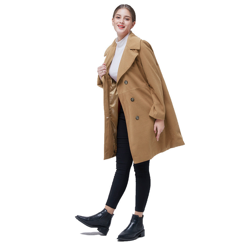 Women's Double-Breasted Woolen Coat – Coats Outfits Women & Elegant Winter Style