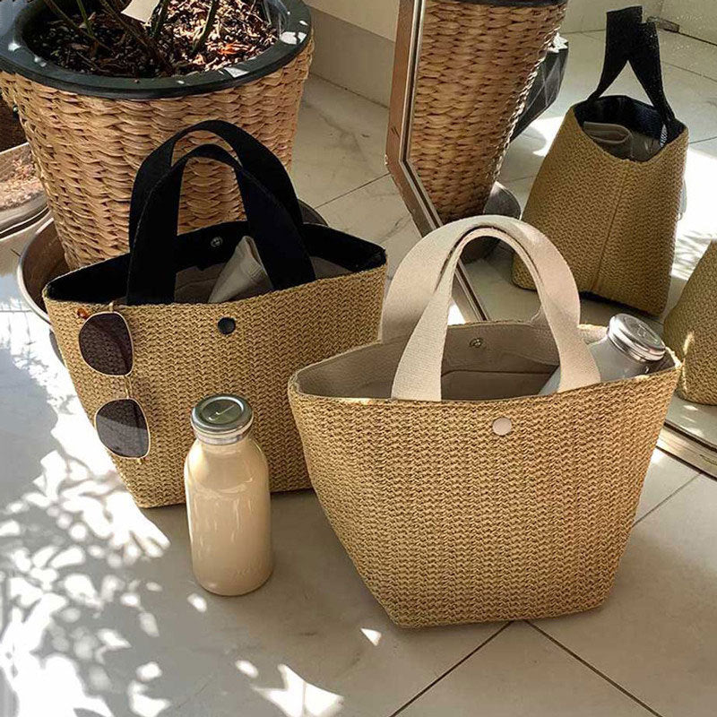 Casual Rattan Shoulder Bag Bucket Shape Summer Boho 2025 Trend