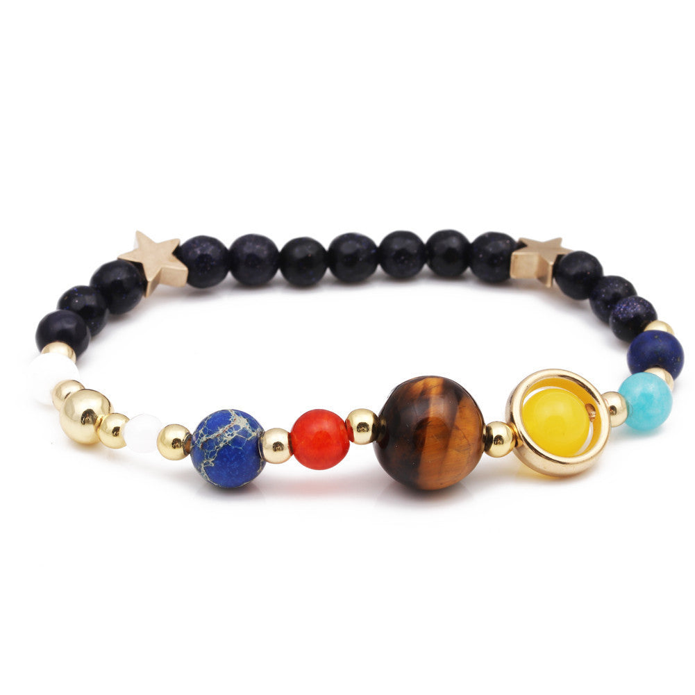 Unisex Eight Planet Bracelet – Cosmic Beaded Bracelet for Everyday Wear & Astrology Lovers