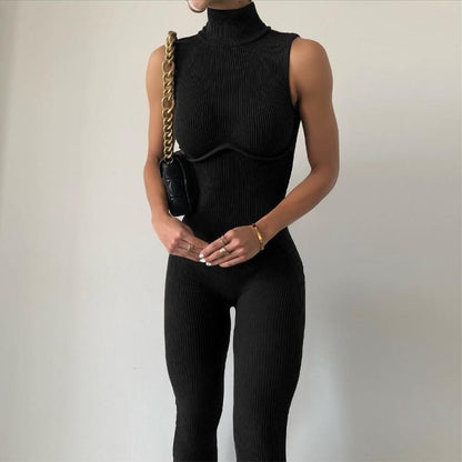Women’s Sleeveless Turtleneck Unitard Plus Size Spandex Workout Yoga Jumpsuit Ballet Dance Bodysuit