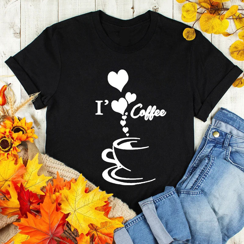 Summer Coffee Graphic Laides Womens T Shirts