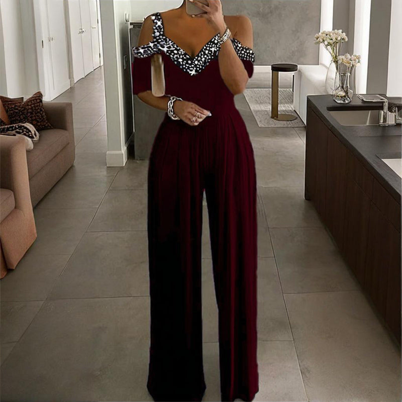 Elegant Rose Detail Jumpsuit Stylish One Piece Clubwear For Women
