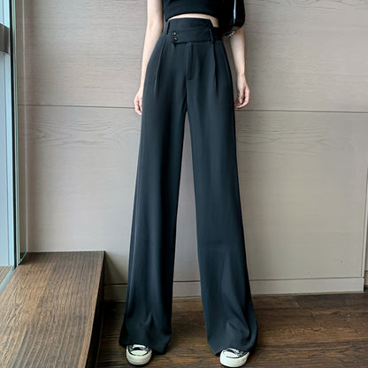 Autumn Winter High Waisted Casual Suit Pants