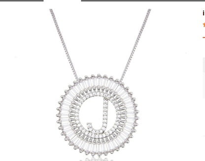 A Z Letter 6mm Imitation Pearls Necklace For Women