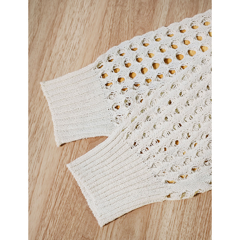 Women’s Plus Size Hollow Out Cardigan – Lightweight V-Neck Button Down Knit Coat