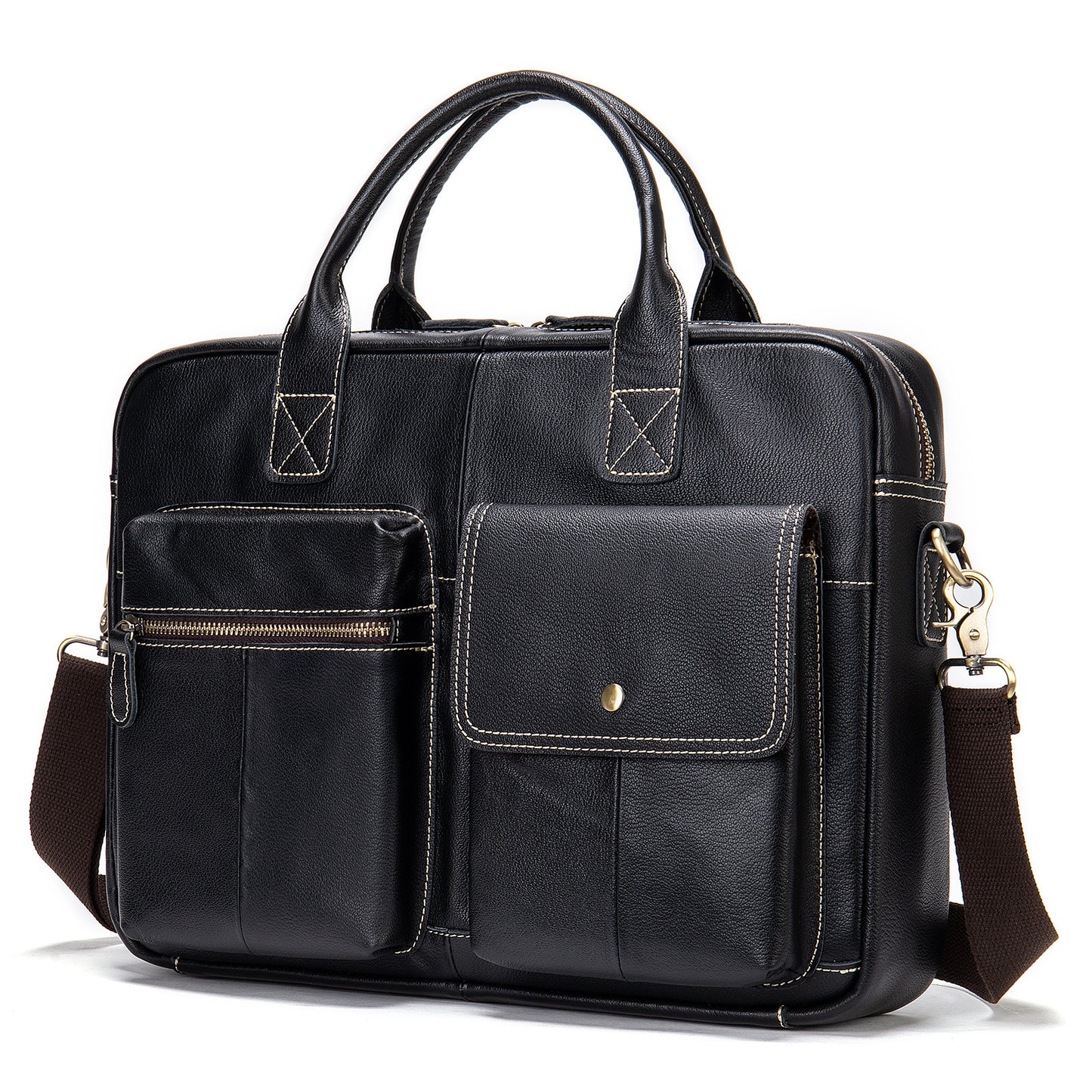 Men's Leather Shoulder Bag Spacious Laptop Bag 2025 Trend