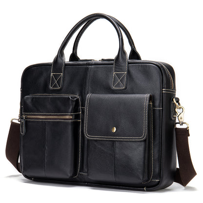 Men's Leather Shoulder Bag Spacious Laptop Bag 2025 Trend