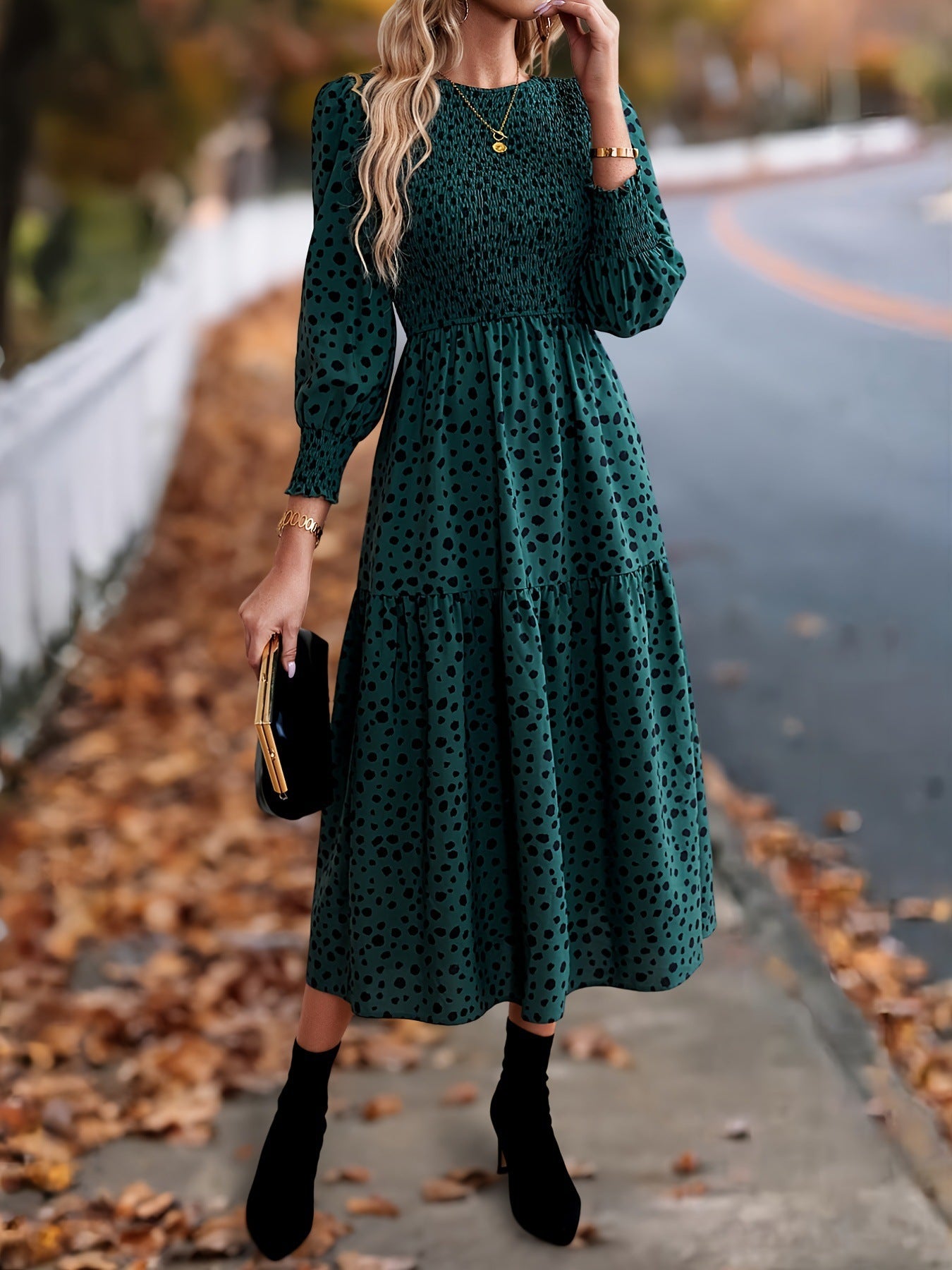Leopard Print Long Sleeve Dress | Fierce Fashion Outfit & Elegant Dress for Women