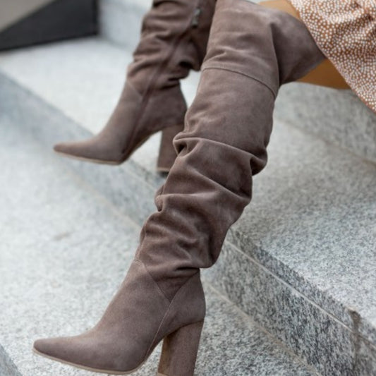 Thick Heel Elegant Winter Style Over The Knee High Boots For Women