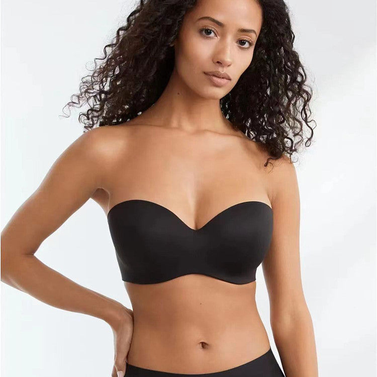 Strapless Half Cup Bra – Invisible Support & Sexy Gathering