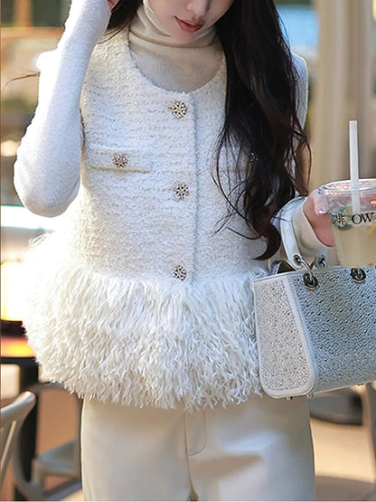 Polyester Sleeveless Jacket – Casual Layering Vest for Women
