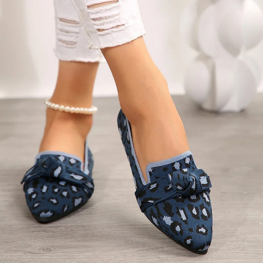 Leopard Print Pointed Toe Flats | Stylish Slip-On Shoes for Women