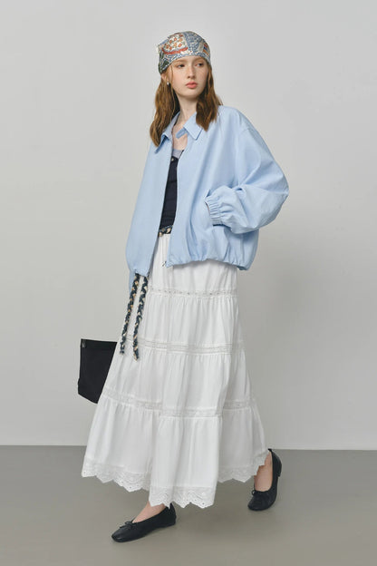 Women's French Barn-Style Short Jacket – Oversized Casual Zip-Up Coat for Spring & Autumn