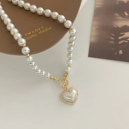 Heart Shaped All Pearl Necklace