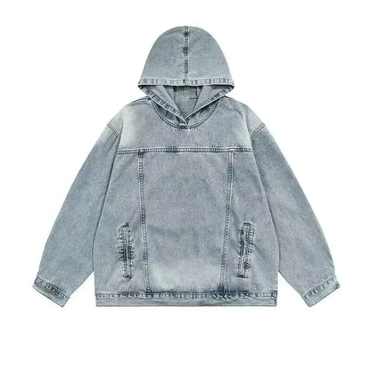 Vintage Style Autumn Women Denim Hoodies