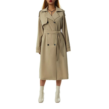 Business Windbreaker Jackets Casual Long Overcoat Y2K Autumn Trench Outwear Women Fashion Office Lady Outerwear Trench