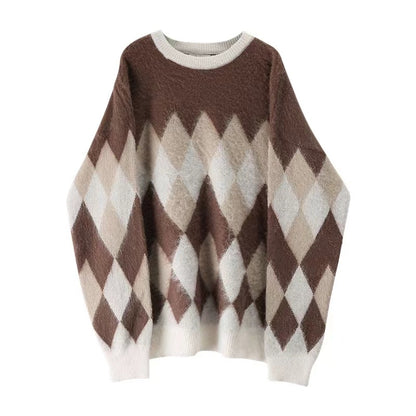 Geometric Pattern Pullover Sweater – Effortless Comfort Meets Classic Style