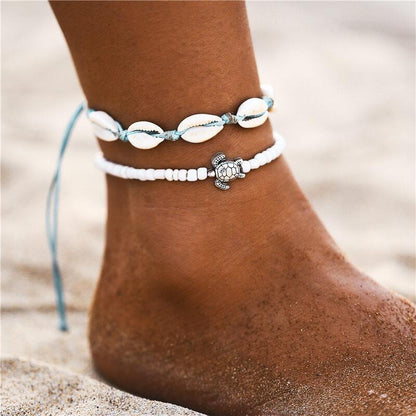 Starfish Beaded Adjustable Ankle Bracelets