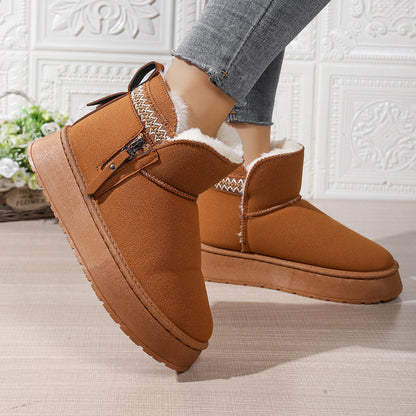 Pretty Warm Suede Ladies Snow Boots