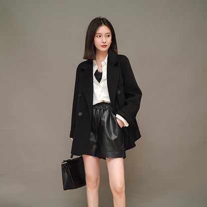 High Waist Genuine Leather Shorts Women – Chic Urban & Casual Summer Outfit