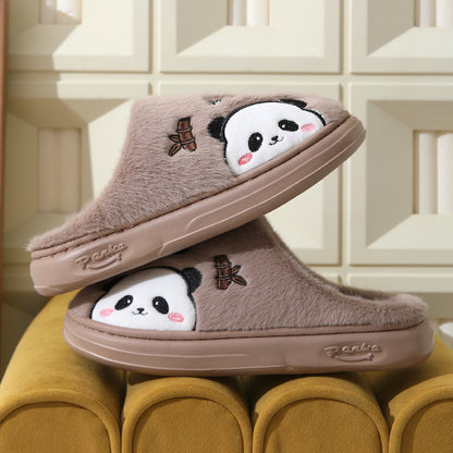 Cute Cartoon Panda Winter Slippers – Cozy Unisex Indoor Footwear for Couples