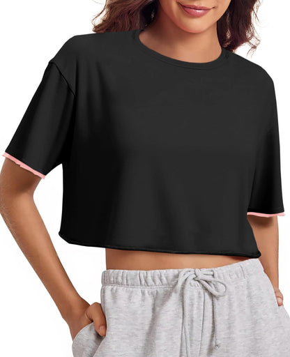 Casual Crop Top T-Shirt – Stylish Summer Workout & Streetwear for Women