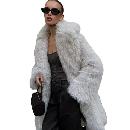 Fresh Warm Thick Artificial Fur Collar Women Winter Coats