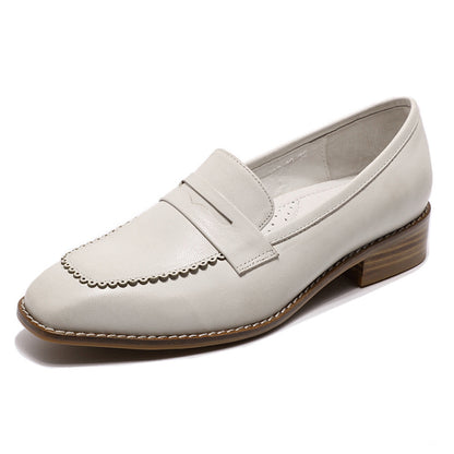 New Womens Soft Leather English Style Loafers Shoes
