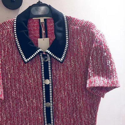 2025 Womens Pink Woolen Short Dress Casual Loose Long Sleeve Round Neck Summer Fashion