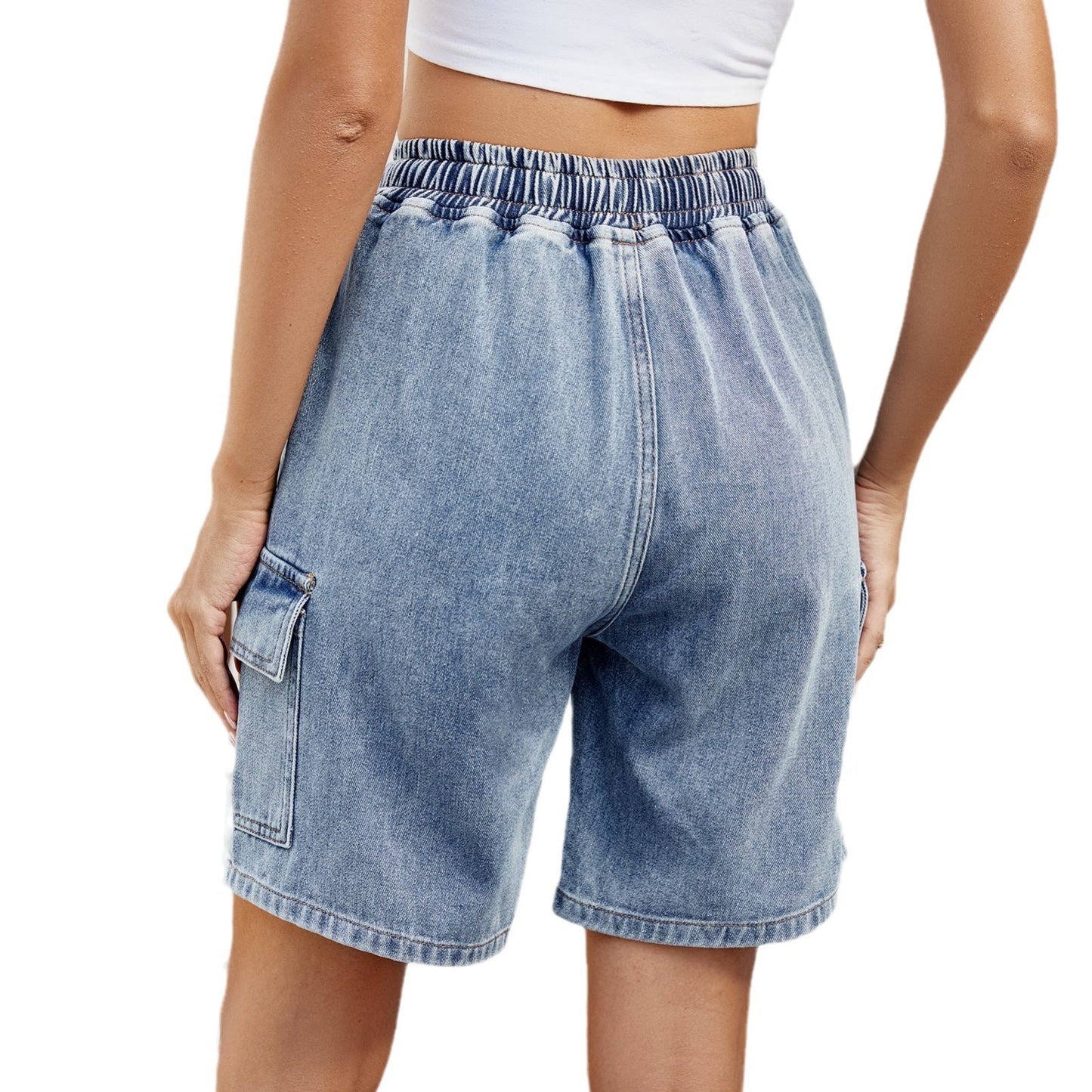 Women’s Washed Five-Point Denim Shorts – Trendy Summer Streetwear Outfit