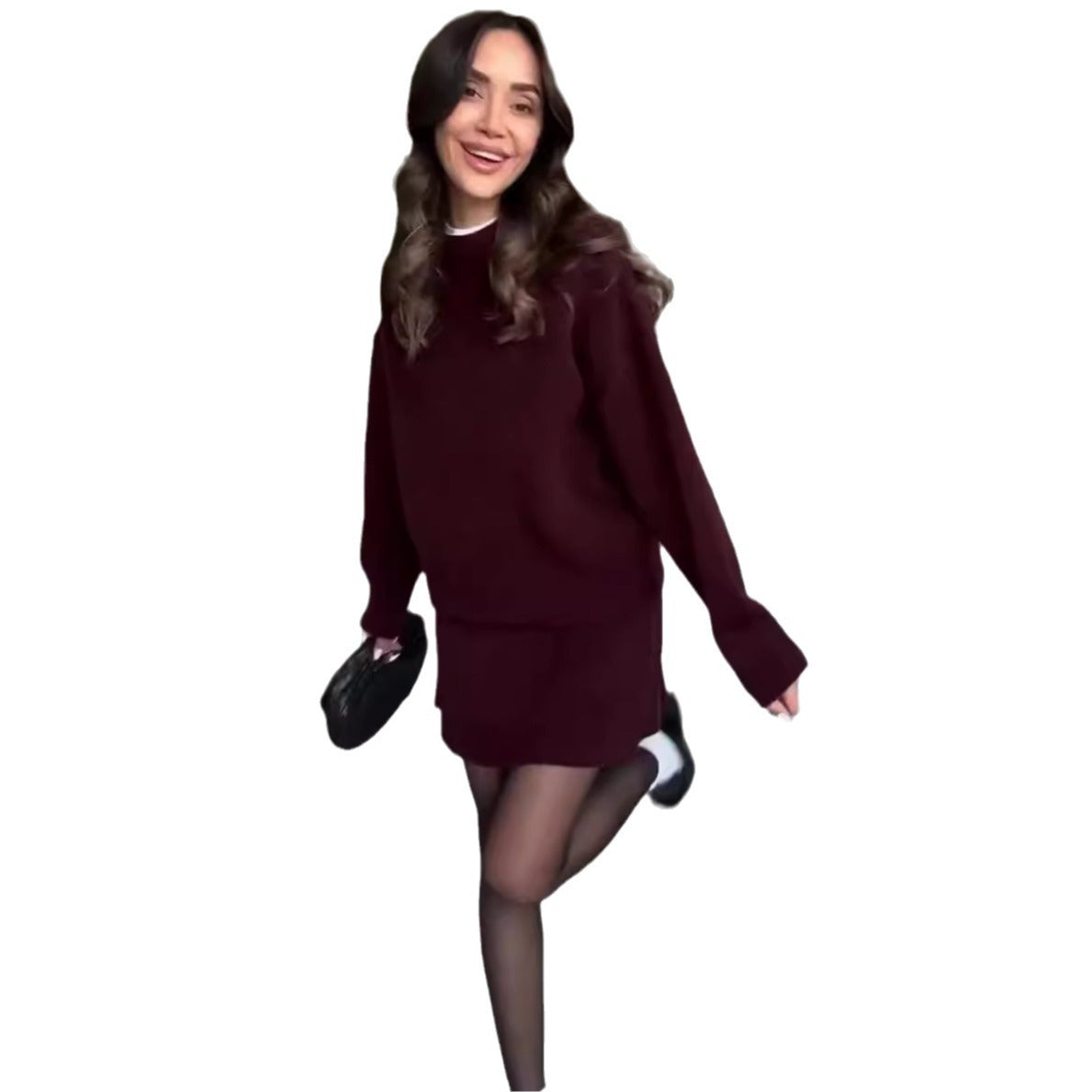 Korean-Inspired Two-Piece Sweater & Skirt Outfit Set | Casual Style 2025 Aesthetic