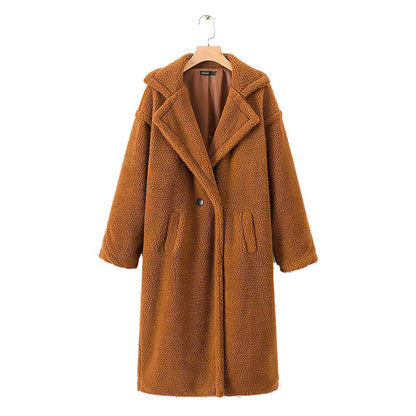 Women Fluffy Belted Elegant Outwear Coats