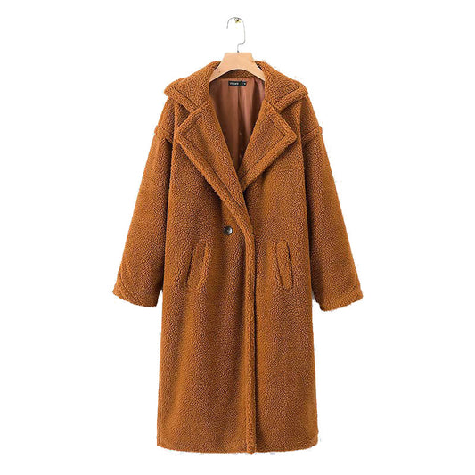 Women Fluffy Belted Elegant Outwear Coats