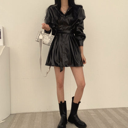 Deep V Neck Black Red Elegant Mini Evening Dress