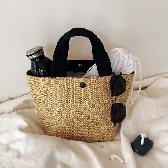 Casual Rattan Shoulder Bag Bucket Shape Summer Boho 2025 Trend