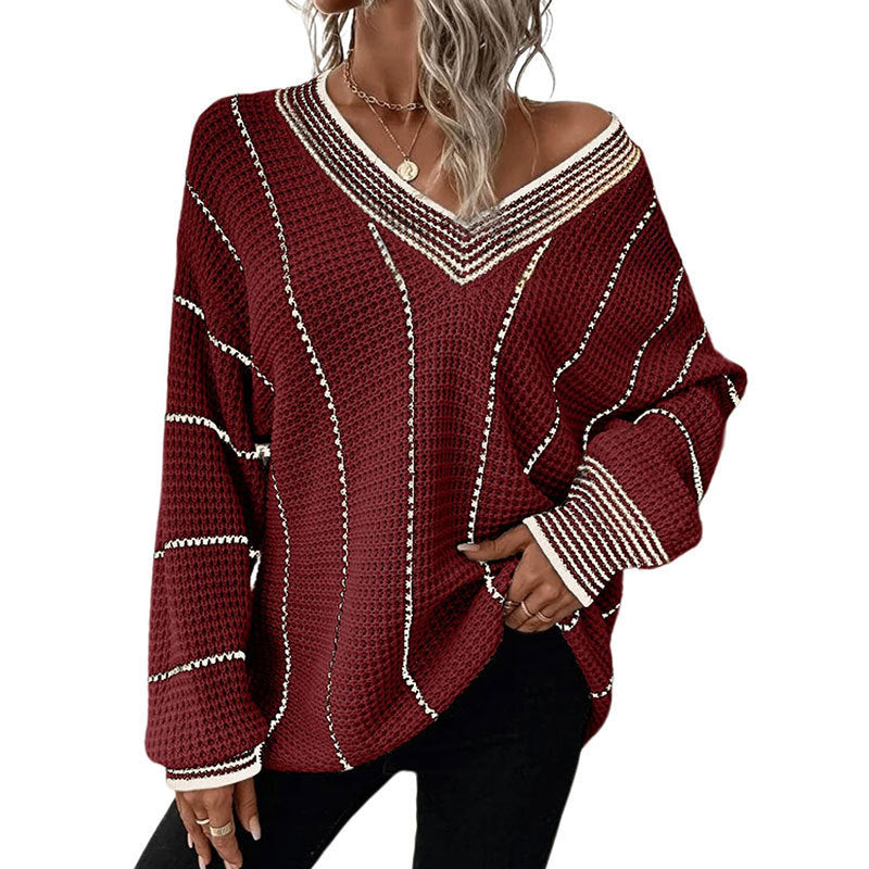Effortless Elegance: Vertical Knit Casual Pullover