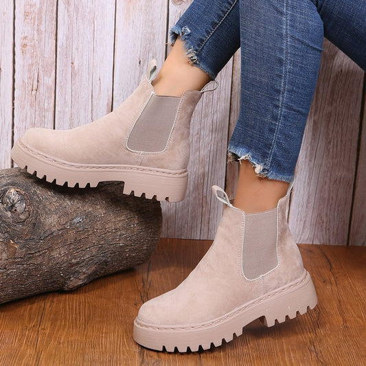 Sleek PU Ankle Boots for Women | Minimalist Solid Color Footwear