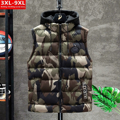 Camouflage Print Puffer Vest Cute Sleeveless Bubble Coats For Women