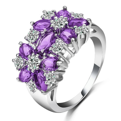 Flower Style Classic Plant Design Wedding Band – Women’s Cubic Zirconia Engagement & Bridal Rings