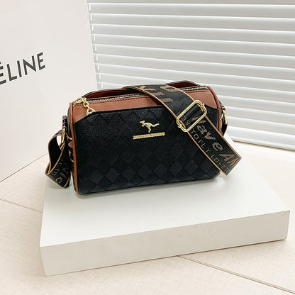 Retro Chessboard Shoulder Messenger Bag for Women