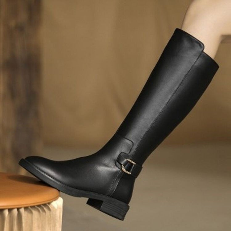 Below-the-Knee Knee-High Knight Boots for Women | Chunky Heel Waterproof Winter Boots