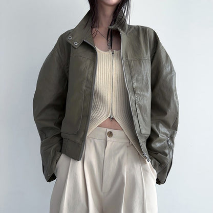 Oversized PU Leather Jacket – Women Street Style Outfits