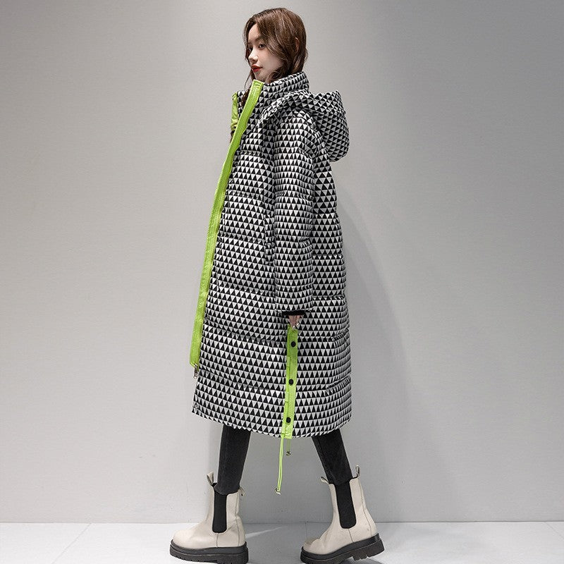 Womens Cotton Padded Long Over Knee Parka Coats