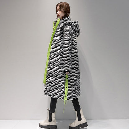 Womens Cotton Padded Long Over Knee Parka Coats