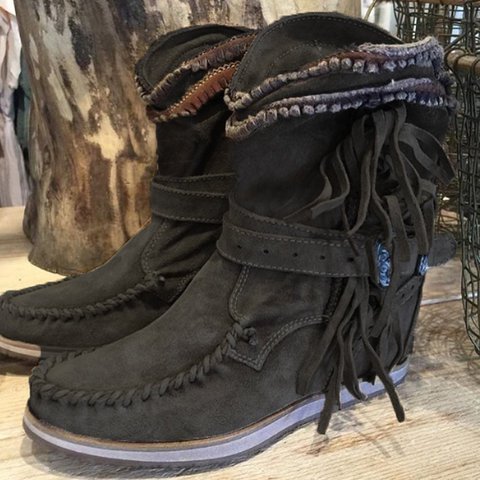 Lace Decoration Leather Winter Ankle Boots