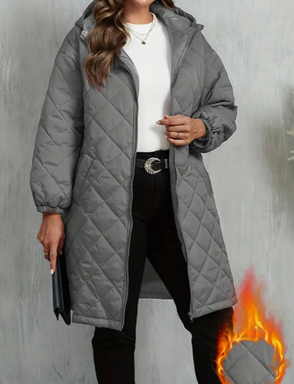 Elegant Hooded Zipper Cotton Puffer Jackets – Coats for Women Casual & Winter Outfits