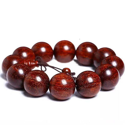 Handmade Buddhist Beads Bracelet – Red Sandalwood Beaded Bracelet for Meditation & Everyday Wear