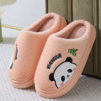 Cute Cartoon Panda Winter Slippers – Cozy Unisex Indoor Footwear for Couples