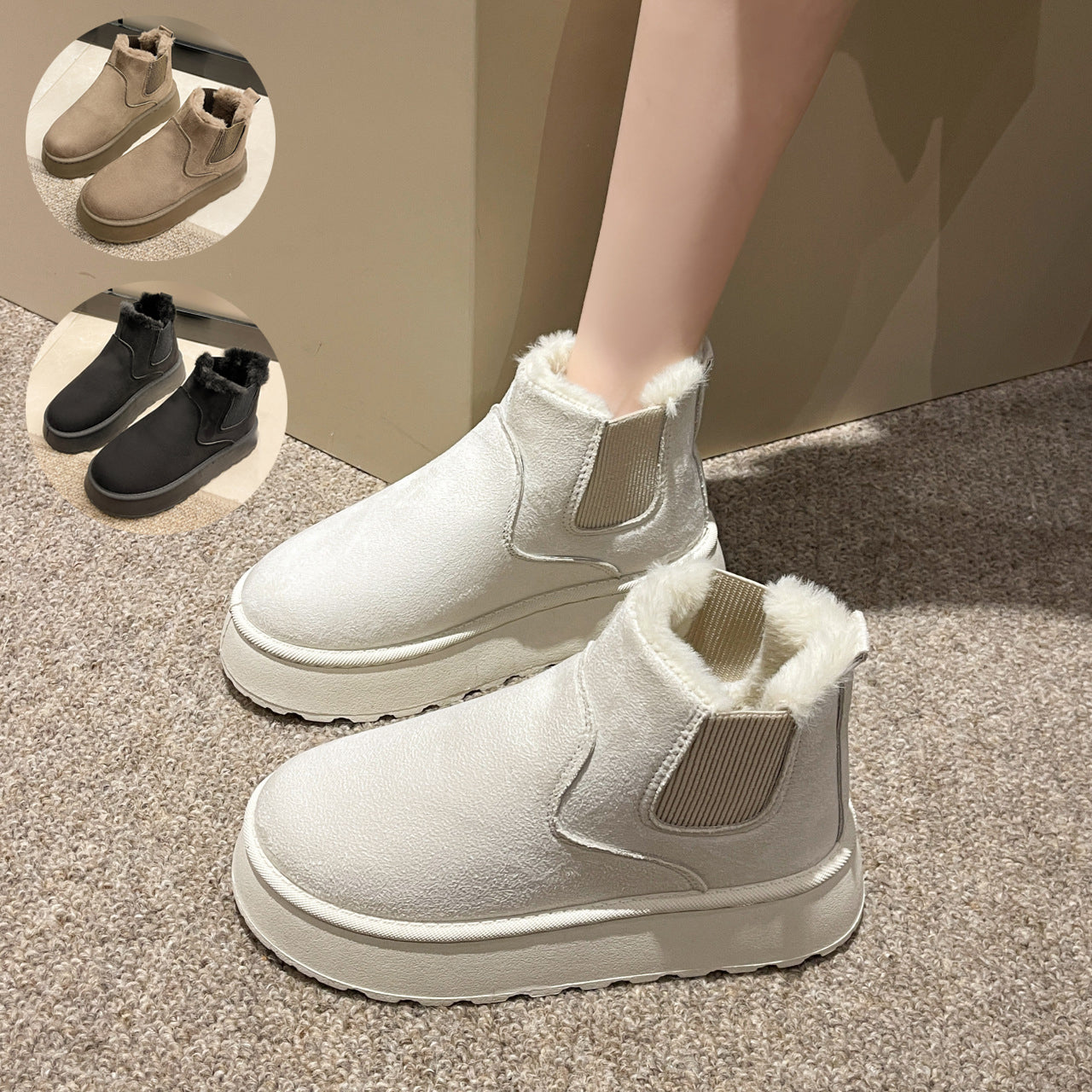Women Casual Furry Softener Warm Snow Boots