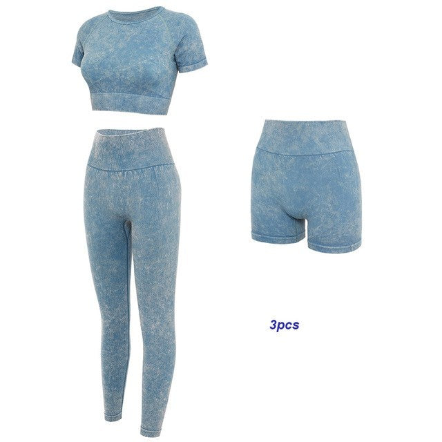 Seamless Cotton Yoga Two-Piece Outfit Set | Comfortable Activewear Style 2025